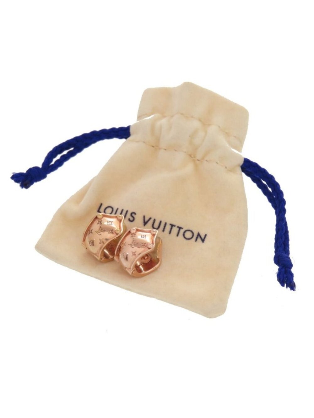 Louis Vuitton Dormes Clip Earrings Pink Gold - Picture 2 of 4